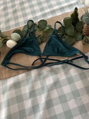 JOLYN FINN style Teal triangle Bikini Top